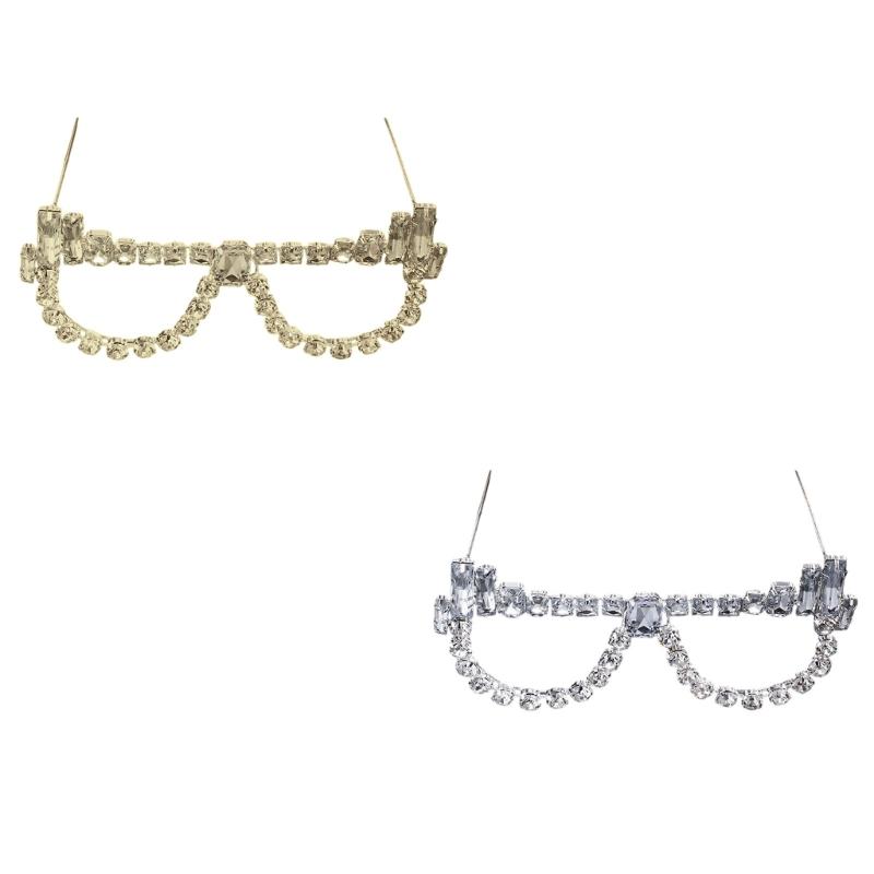 No Lens Rhinestones Glasses Frames Rhinestones Sunglasses Funny Party Eyewear Crystal Eyeglasses for Photograph Props