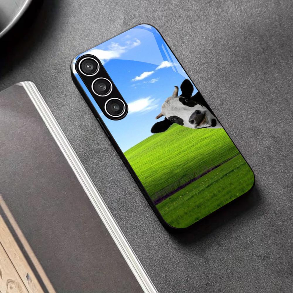 Silly Cattle Protective Exquisite High-end PhoneCase Glass PhoneCase for Samsung Galaxy S26 S25 S24 S23 S22 S21 FE,Ultra,Plus