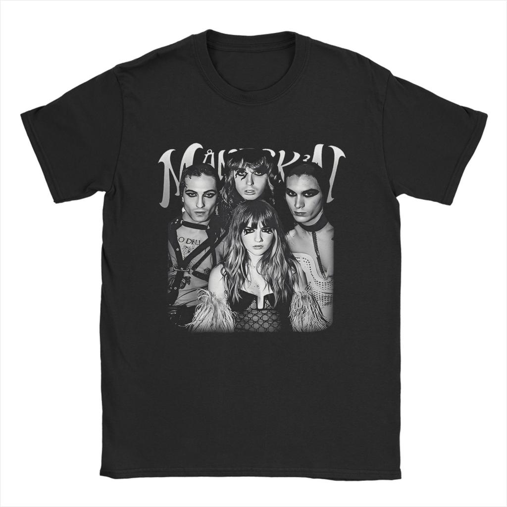 Men's T Shirt Music Maneskin Band T Shirts Hip Hop Summer Tee Shirt Funny Casual Cotton Tops Plus Size 6XL