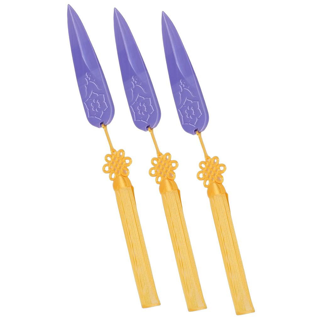 3PCS Darts Knots Props PLA 3D Printed Collectible Cosplay Costume Dart Prop for Role Playing Events Party Purple and