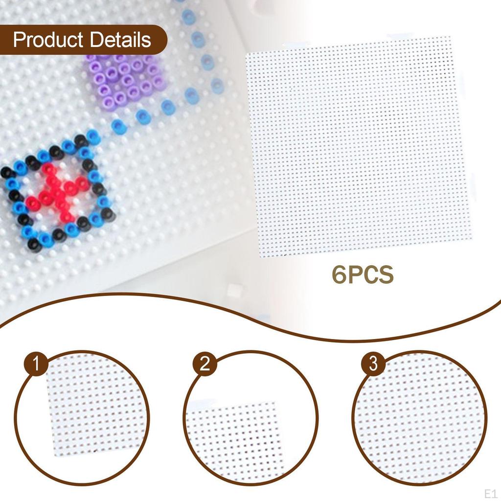 6Pcs Square Beads Pegboards Peg Boards Ironing Paper Portable Interlocking Artwork Improve Hands on
