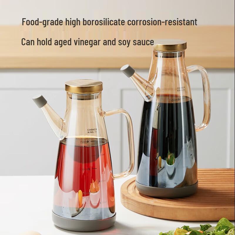COOKER KING Borosilicate Glass Oil Dispenser - 600ml (2-Pack)