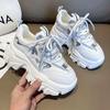 Cross Lace-up Dad‘s Shoes Female Spring Net Red Match Color Platform Shoes Heightening Sports Casual Shoes for Women