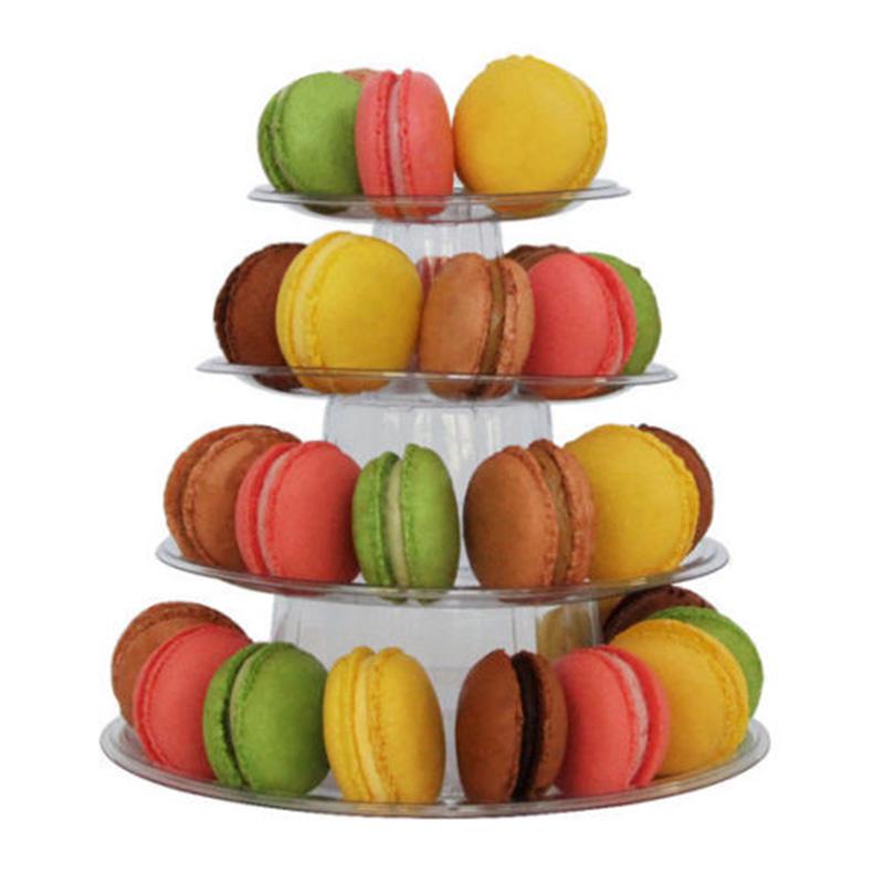 Suport de Afișare Nuntă Zi de Naștere 260*210mm Calitate înaltă 4 Niveluri Suport de Afișare Macaron Stand Turn Macaron Rotund Transparent