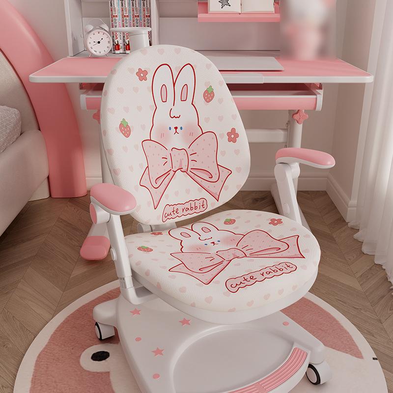 Children Learning Chair Cover Double-back Stretch Elastic Kids Study Computer Chair Slipcover Cartoon Printing Protect Cover