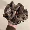 2pcs/set Double-Sided Hair Ties Plaid Hair Ropes Vintage Leopard Print Scrunchies  Commute