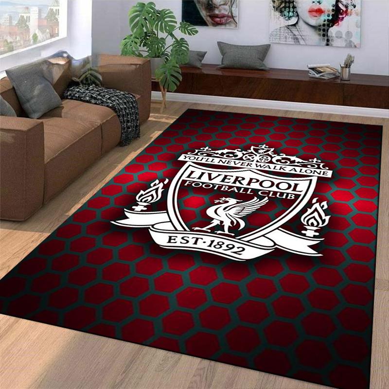Tappeto Logo Liverpool Football Club, Design a Nido d'Ape Rosso Adatto per l'uso come antiscivolo per soggiorno camera da letto divani