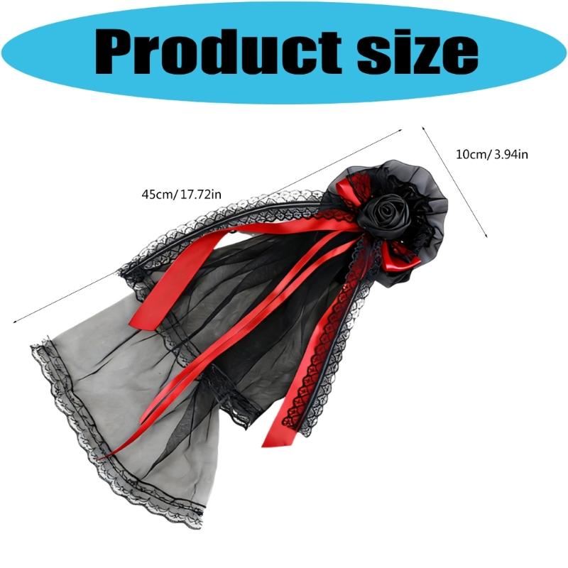 Elegant Anime Hair Accessory Rose And Lace Headpiece Halloween Cosplay Costume Hair Clip For Gothic Outfits