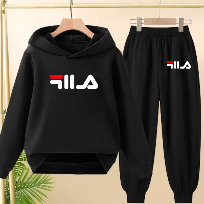 Children's Pullover Pink Coat Hoodie Sweatshirt Top + Pants Boys Girls Toddler 3-12Yrs Clothes Casual Sports Jogging Fashion Set