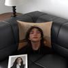 HHyunjins Singer Cushion Cover Natural Linen Organic Fabric DoubleSided Printing Sofa Home Decor Gift Pillow Case