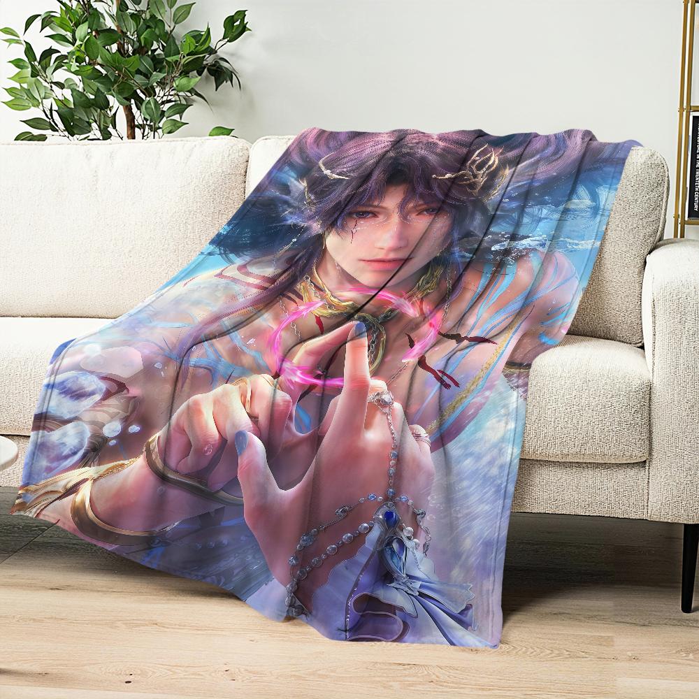 Love and Deepspace Rafayel Submerged Eclipse Merling Oath warm soft plush blanket for sofa living room bedroom travel Flannel