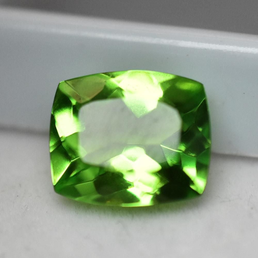 Natural Green Peridot 7.4 Ct   Cushion Cut Gemstone From Afghanistan