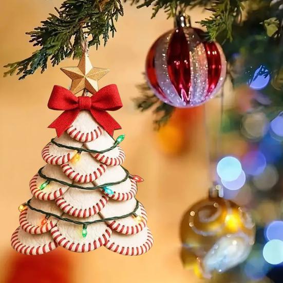 Baseball String Lights Christmas Ornament Festive Lantern Design Sports Enthusiast Christmas Decor Holiday Decoration