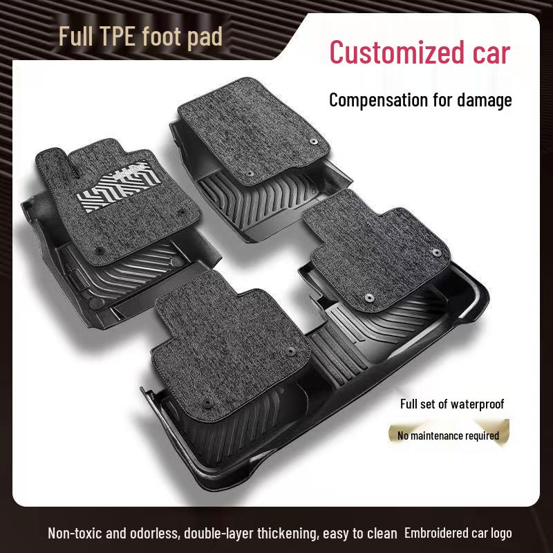 Compatible Floor Mats for Wuling Hongguang MINI EV Macaron Third Gen - Mini Silk Loop Carpet for Women