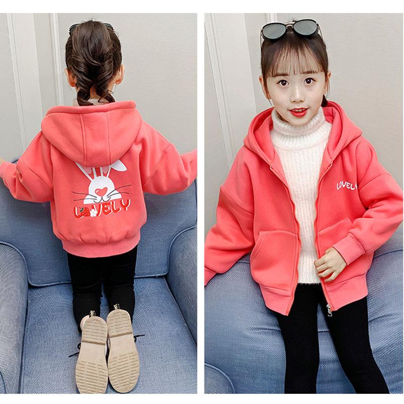 Autumn Winter Children Jacket Outerwear Fall Jacket Toddler Coat Elementary Girls Hooded Cardigan Top Coat for Girls