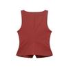 TAOP&ZA Spring/Summer Women's Double-Breasted Square Neck Slim Sleeveless Vest Top