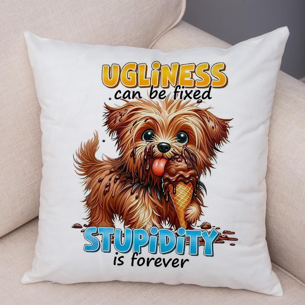Smiling Monkey Pillowcase Double Print Do Not Disturb Sloth Cushion Cover Soft Plush Sassy Duck Pillowcase for Sofa Home Car