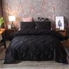 Feelyou Raffung Bettbezug Set King Size Lila Pinch Pleat Bettbezug Tuft-Design Bettwäsche Set Reißverschluss Weiches Polyester Bettdeckenbezug mit