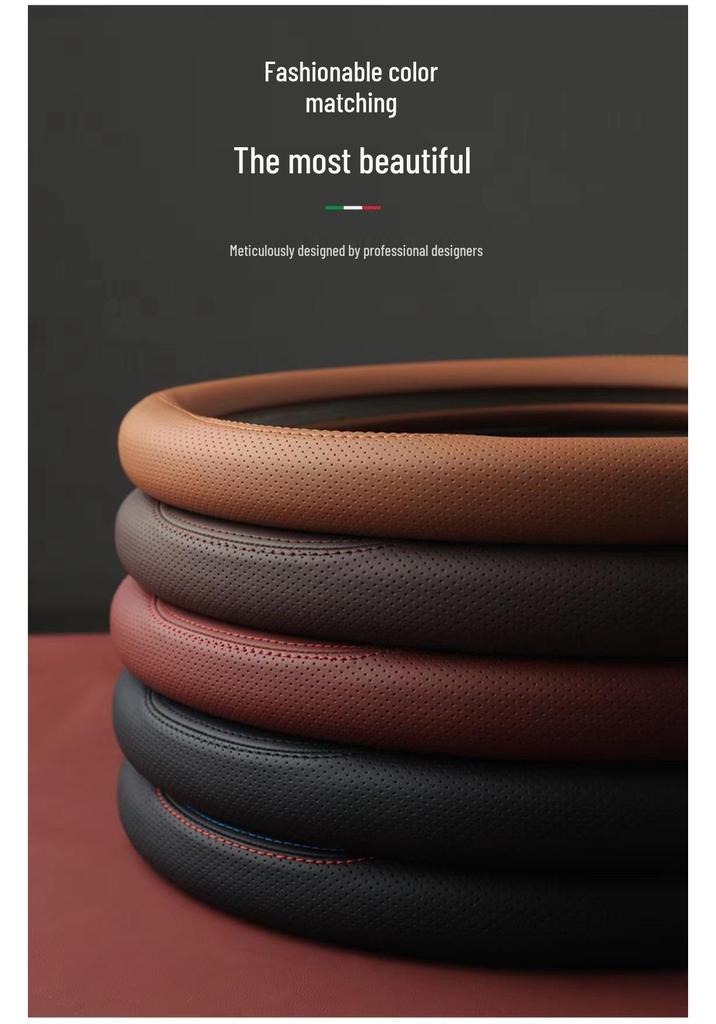 Ideal Steering Wheel Cover: Genuine Leather, Anti-slip, Sweat-absorbent, Ultra-thin Grip for L6 L8 L7 L9 I6 I8 MEGA