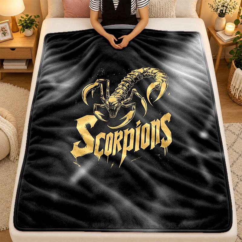 Flannel BlanketScorpions Warm Soft Throw Blanket for Indoor Sofa Bed Living Room Use