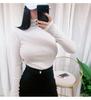 Women's Sheer High Neck Long Sleeve Korean T-shirt - Thin, Skin-friendly, Sexy Base Layer