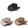 Vintage Brown Denim Hat With Wide Brim For Sun Protection And Breathability