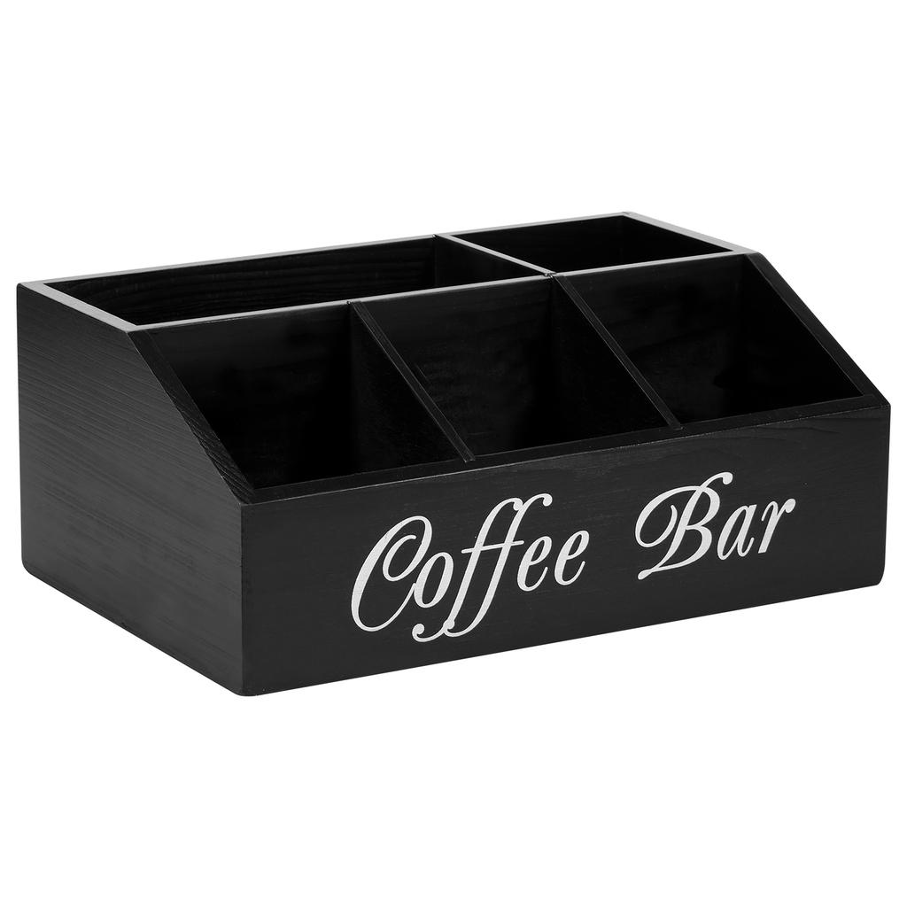 Kapselkaffee-Display-Aufbewahrungsbox Holz Bar Tischplatte Tee Kaffee Kapselstation Organizer 5 Fächer