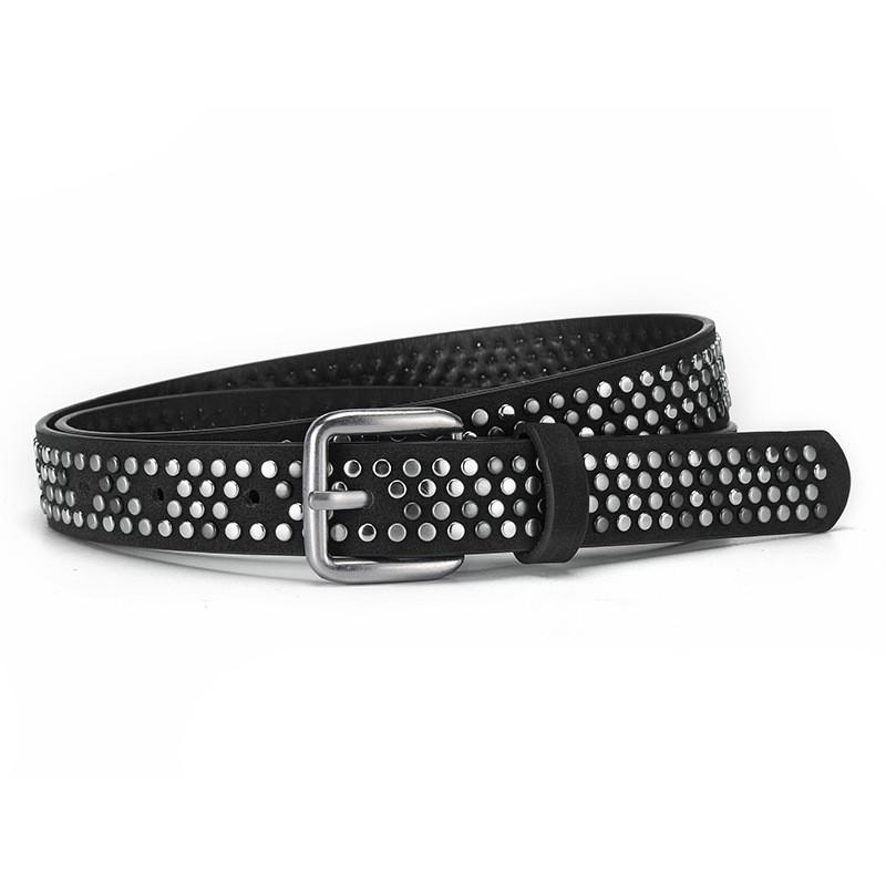 

Punk Rock Alloy Belt With Rivets And Pin Buckle For Men And Women Casual Streetwear Summer чорний