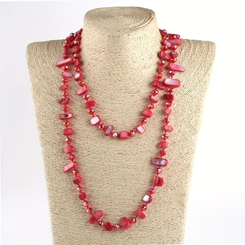Creative Bohemian Colorful Resin Multi-Layer Long Sweater Chain – Perfect Autumn Winter Accessory for Women, 5 Colors Available, Ideal Gift