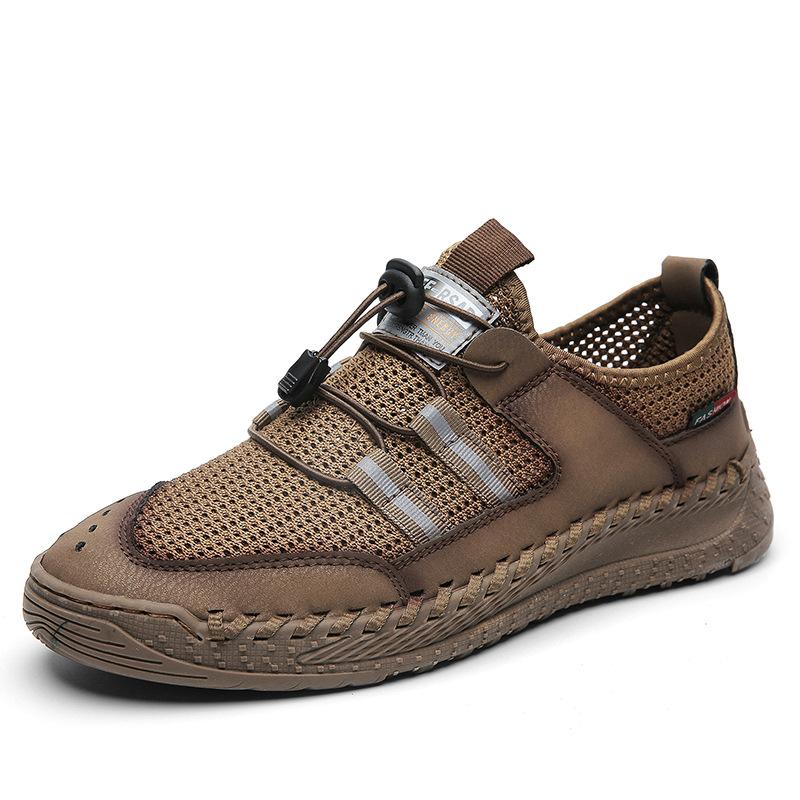 

2025 autumn new casual mesh shoes large size breathable men s sandals beach shoes bag head outdoor men s sandals 38 хаки