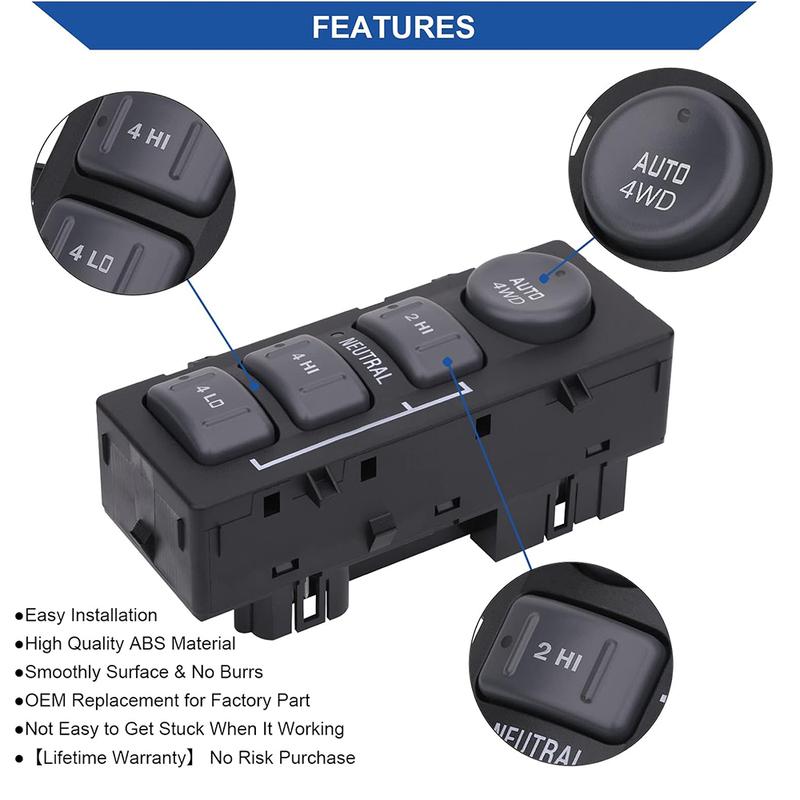 4X4 Wheel Drive Control Switch 4WD Transfer Case Regulator Button Parts for Cadillac Chevrolet Silverado Suburban Sierra Yukon