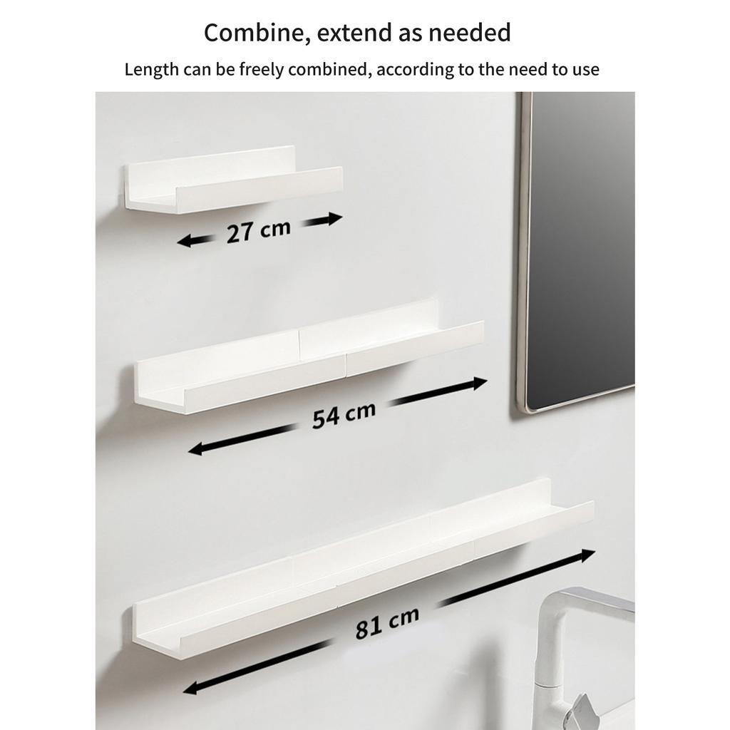 Multifunctional Storage Rack Punching-Free Bathroom Kitchen Storage Rack Lengthen Plastic Dormitory Cosmetics Holder