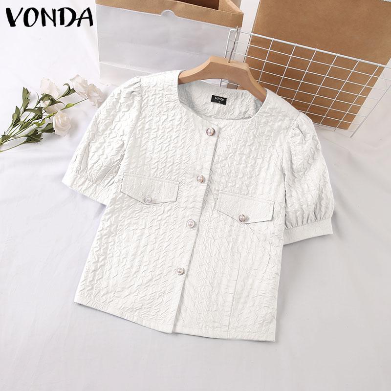 

Летние женские повседневные топы с пышными рукавами VONDA, рубашки
