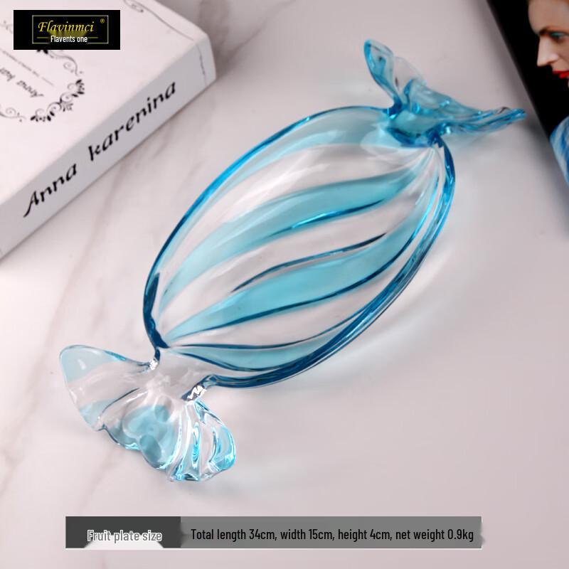 Flavinmci European Style Crystal Glass Fruit & Snack Plate