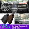 For Jeep Wrangler JL 2018-2024 Anti-UV Suede Leather Dashmat Dash Mat Cover Dashboard Pad Sunshade Carpet