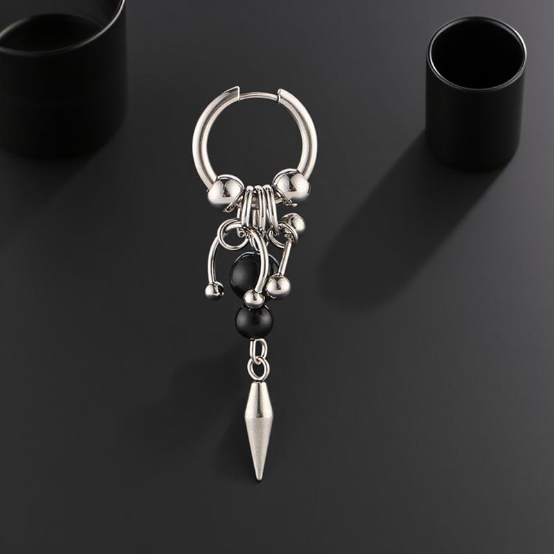 1PCS Fashionable Punk Rivet Tassel Earrings Neutral Cool Rock Style Geometric Irregular Daily Jewelry Gifts
