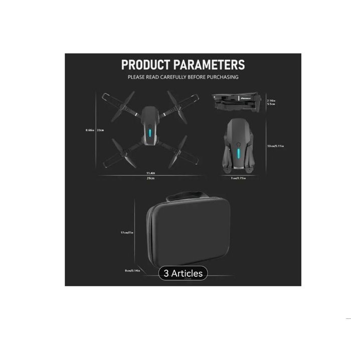 FACEGLE Drone E88 Nova Noir drone télécommandé 500mAh avec double caméra
