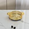 European Style Gold Metal Mirror Tray Home Multi-functional Storage Decoration Fruit Plate Glass Mirror Tray Home Decoration New