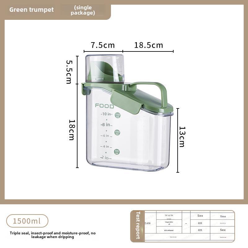 Large Transparent Moisture-Proof Grain Jar with Lid for Fresh-Keeping In Kitchen