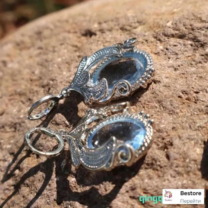 Vintage Style Drop Earrings with Intricate Metalwork and Large Faceted Gemstone Pendant for Women Elegant Design Lightweight Dangle Jewelry