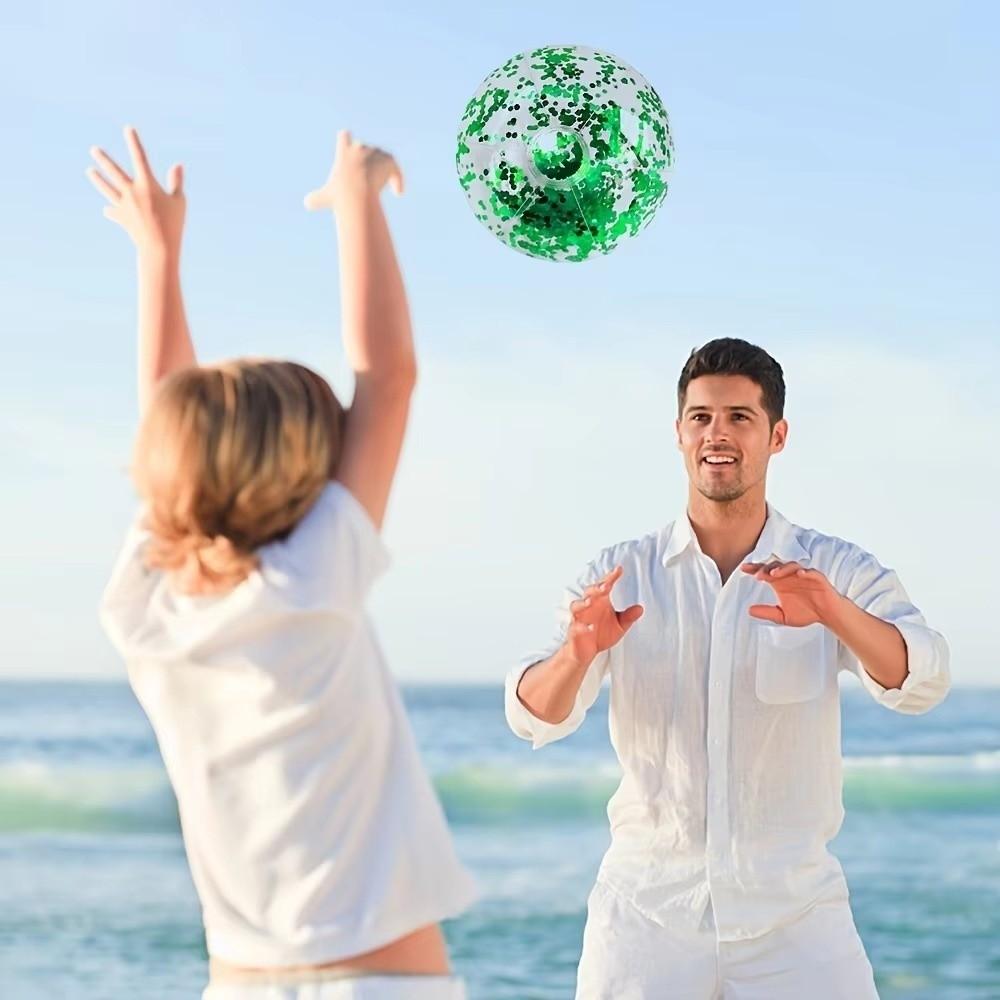 Pailletten Glitzer Strandball 40cm Wasserspielball Lustiger aufblasbarer Strandball Poolparty