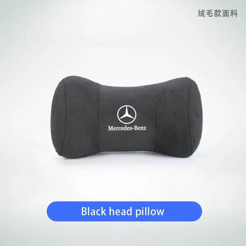 FHP3 Hot 2025 Car Suede Headrest Seat Neck Pillow Head Support For Mercedes Benz AMG GLE GLS CLS GLC CLA GLA GLK ML C197 R231 W167 W2