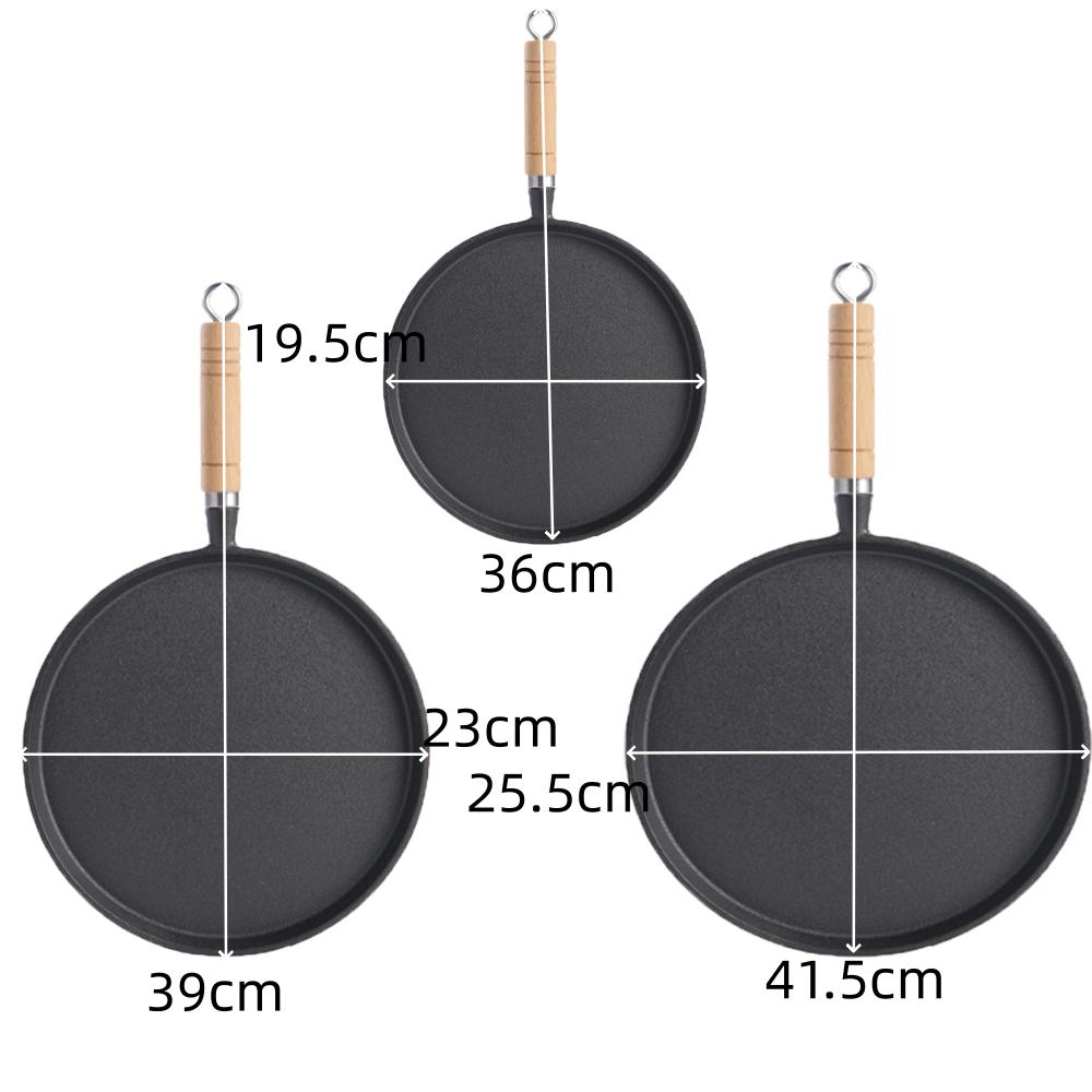 20/23/26cm Cast Iron Frying Pan Uncoated Non Stick Fried Pancake Egg Pot Gas Induction Cooker Kitchen Cookware Outdoor Bbq Plate