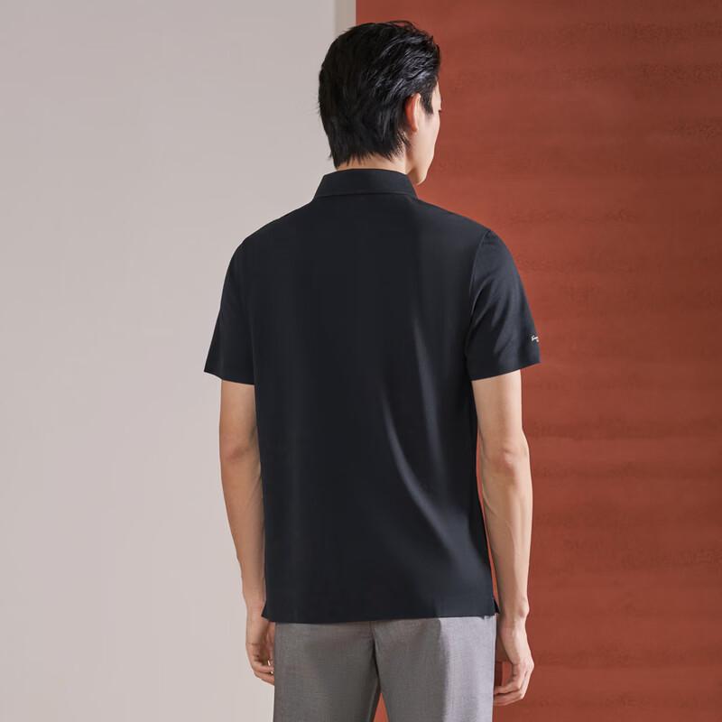 SEVEN Seamless Mulberry Silk Blend Short-Sleeve Business Polo Shirt