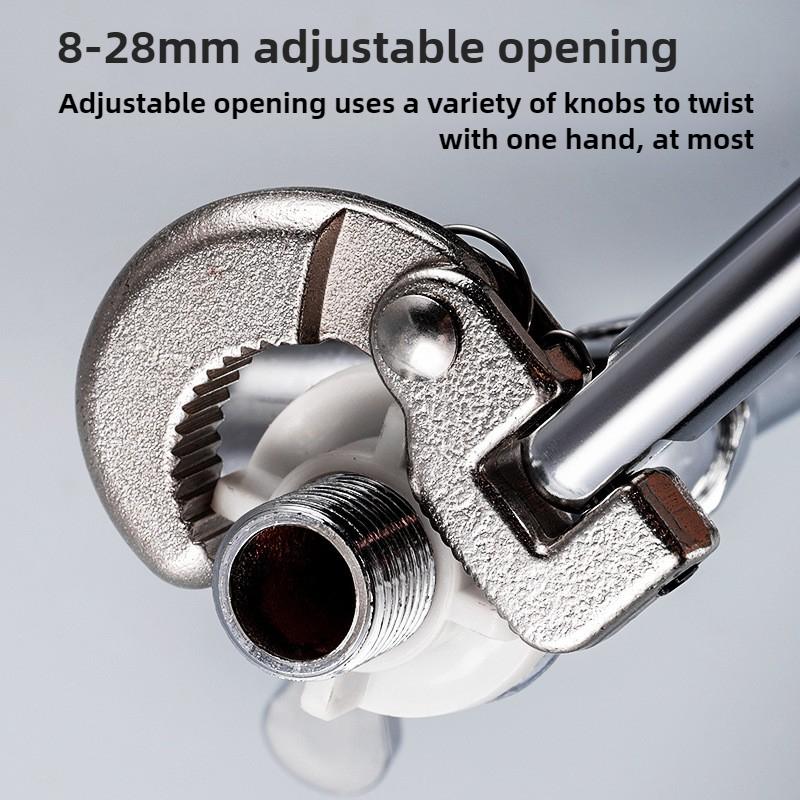 Multi Functional Activity Head Sink Wrench Hot Cold Water Faucet Sink Wrench Carbon Steel Bathroom Water Pipe Disassembly Tools