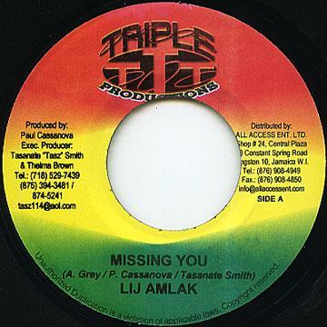 7inch Record LIJ AMLAK - Missing You NONE Triple T Produc Jamaica Reggae, Ska & Dub Used