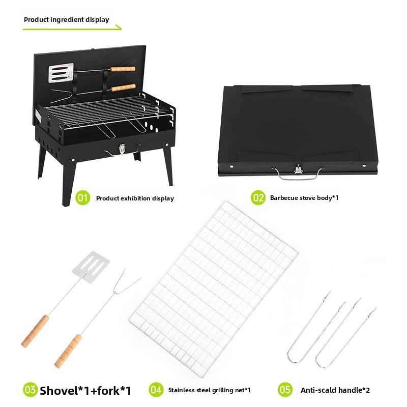 Foldable Outdoor Grill, Portable Smokeless Barbecue for Camping and Home