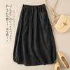 Literary Women's Cotton Linen Half Skirt Children's Summer Linen Half Skirt Medium Long Style Skirts