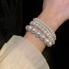 High-quality Resin Imitation Pearl Beaded Stacked Bracelets for Women Temperament Bride Bridesmaid Wedding Accessory Jewelry