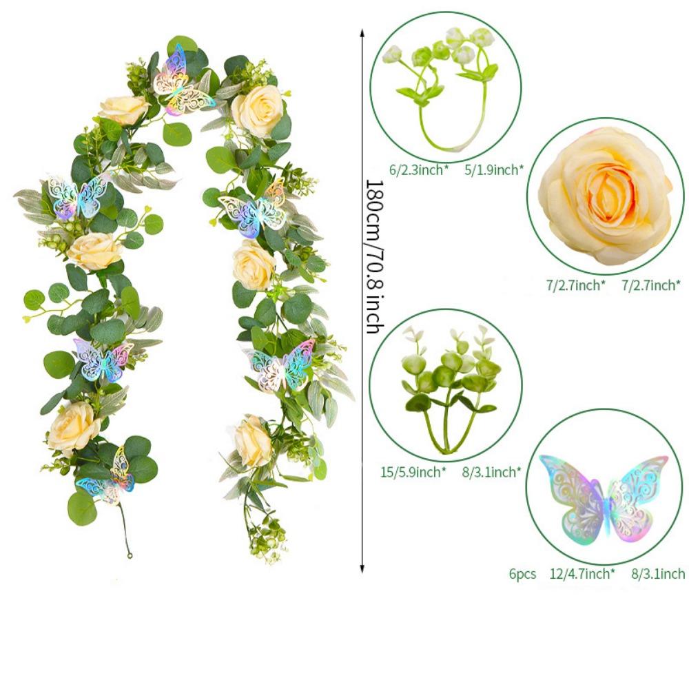 

Сделай сам Искусственная Роза Цветочная Лоза Разноцветная Настенная Подвесная Гирлянда НОВИНКА Растение Стена Подарок 5